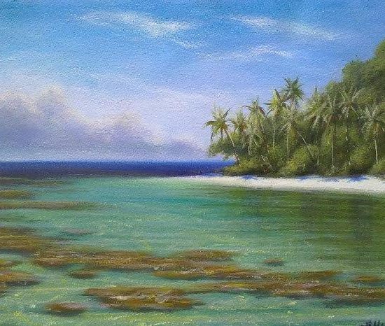 Mark Waller acrylics painting workshop in Fiji