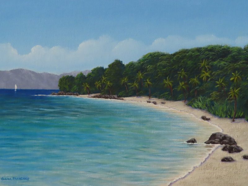 Elena Parashko Fiji Palm Breezes Painting Fiji Elena Parashko
