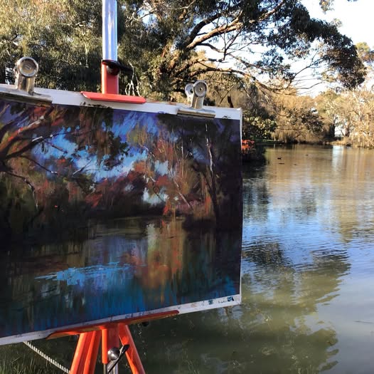 Nola Cameron pastel by the river Nola Cameron pastel by the river