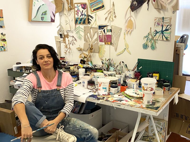 Zoe Sernack in the studio